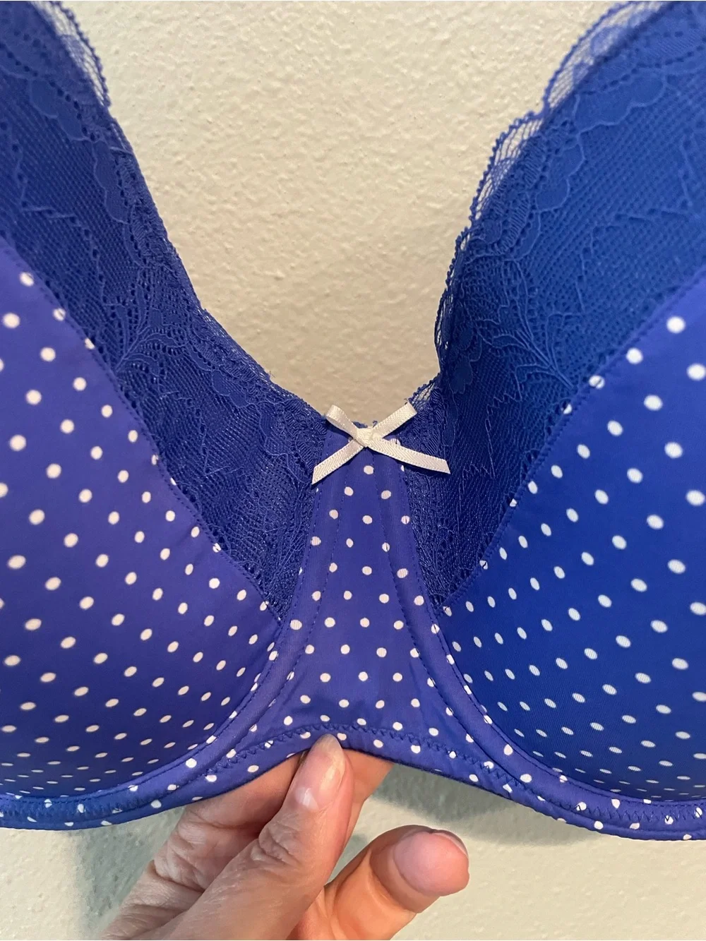 Adore Me Periwinkle Polka Dot Lace Underwire Bra